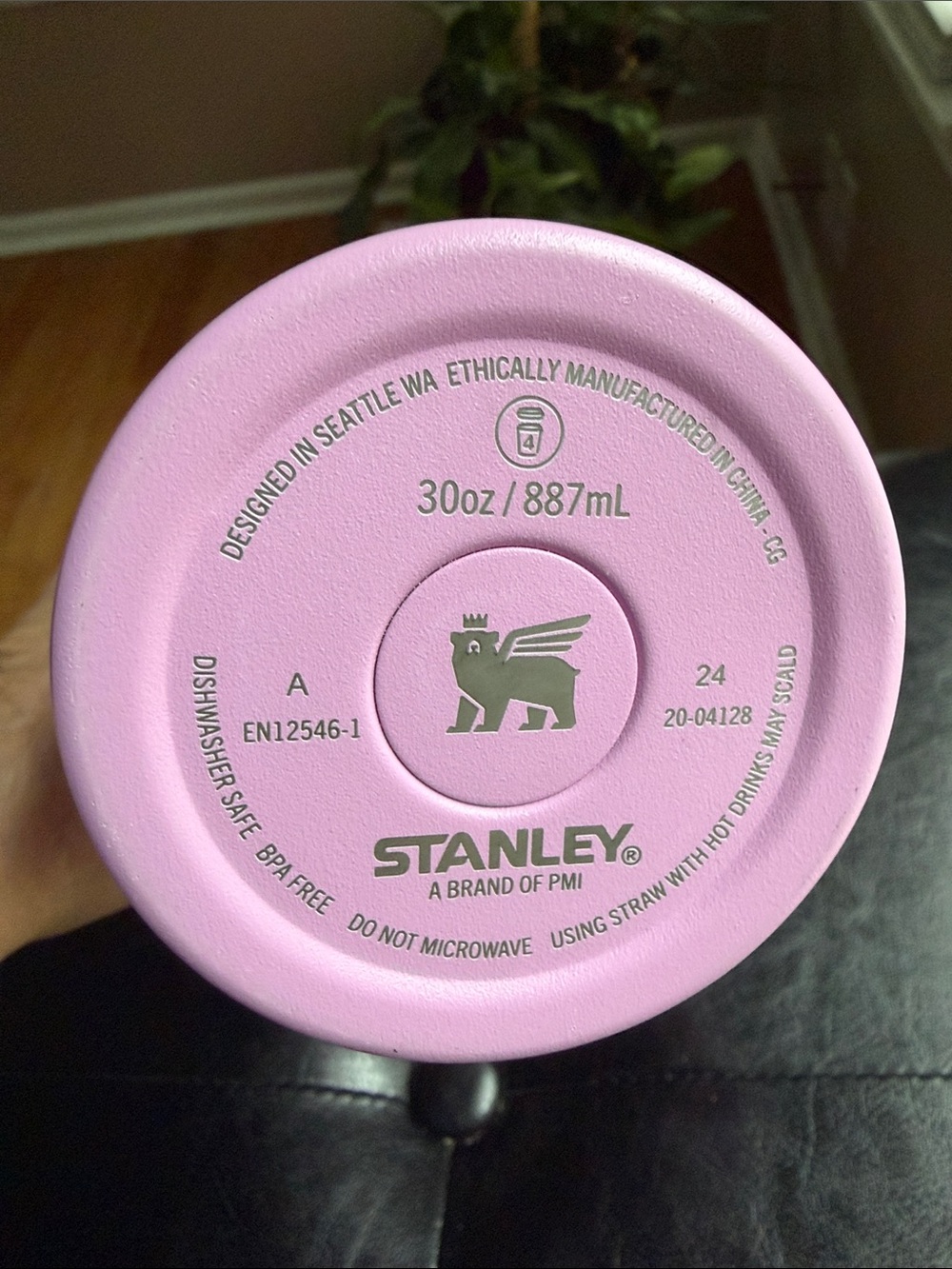 Stanley Pink Travel Tumbler with Handle and Clear Lid - Picture 3 of 6